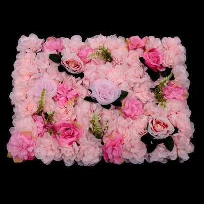 12pcs Silk Flower Wall Panel 60x40cm - Perfect for Indoor/Outdoor Wedding, Party Decor, Floral Backdrop, Home, Garden Privacy Screen, Artificial Flower Mat Light Pink