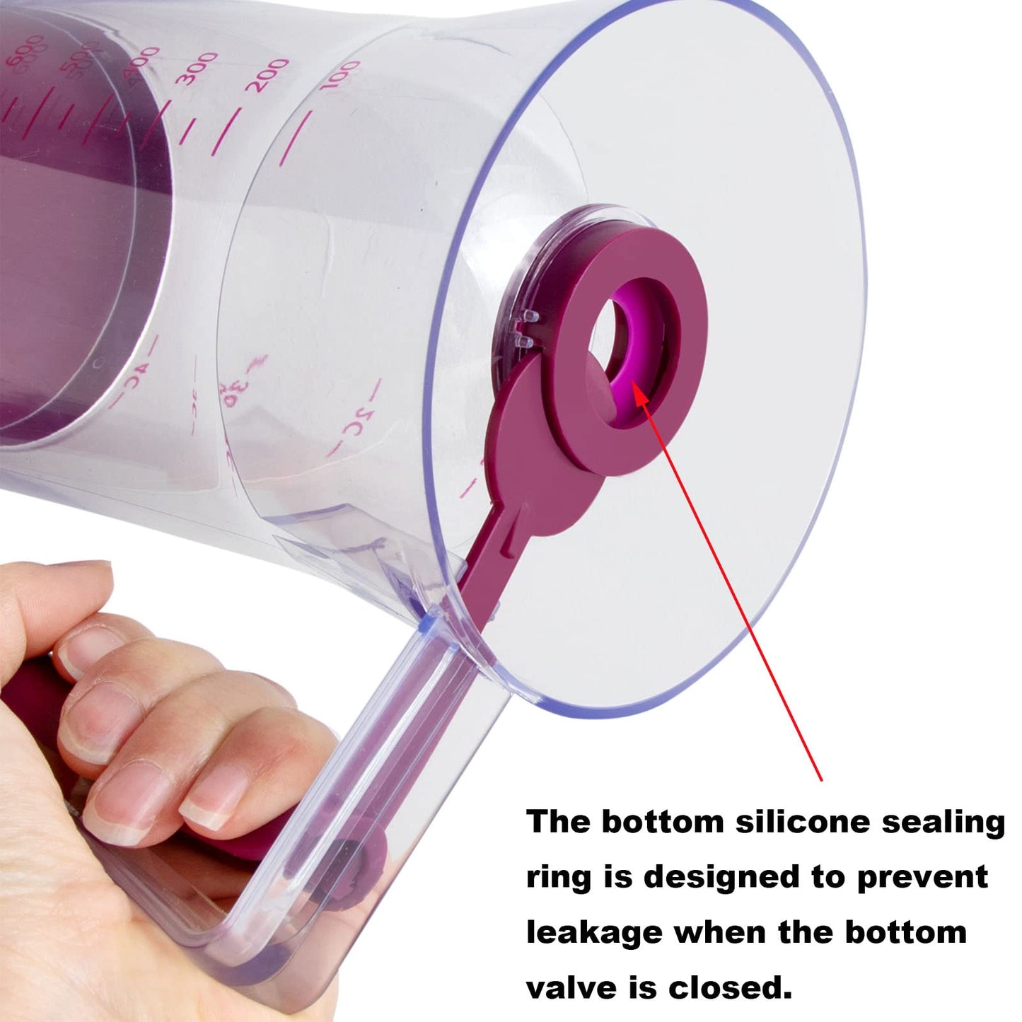 CHuangQi Cake Batter Dispenser for Pancake Cupcake Waffles, Perfect Baking Tool with Measuring Label