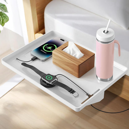 Bedside Shelf for Dorm Bunk Bed, Clip On Nightstand, Bed Side Table Tray Organizer, College Dorm Room Essentials