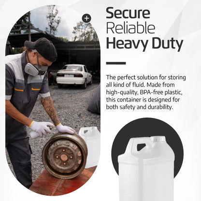 kitchentoolz 2.5 Gallon Water Jug – Water Container Heavy-Duty HDPE Carboy for Automotive Used Oil Container & Liquid Storage – 10 Liter Water Jugs with Secure Lid – Made in USA