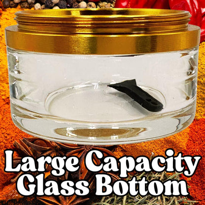 2.5 inch 2.5 Inches 3 Inches) Spice Grinder. herb grinder with jar attached. Jar offers a larger storage capacity.