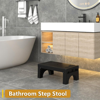 Folding Step Stool for Adults Kids, Heavy Duty Non-Slip Foldable Stepping Stool with 400-LBS Capacity, Safety Collapsible Foot Step Stool for Bathroom Bedroom Kitchen, Bed Steps for High Beds, Gray