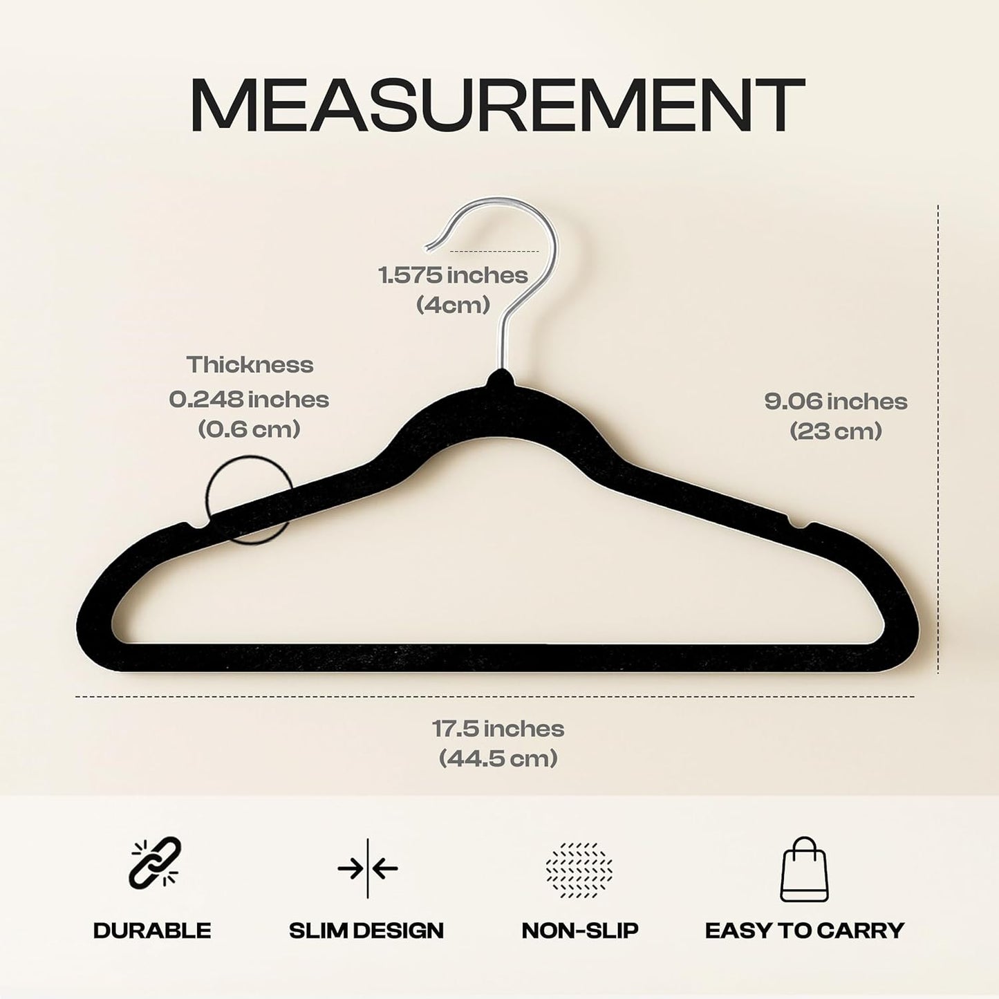 Utopia Home Velvet Hangers 30 Pack - Luxury Non-Slip Slim Coat & Pant Hangers with 360° Swivel Hook - Black