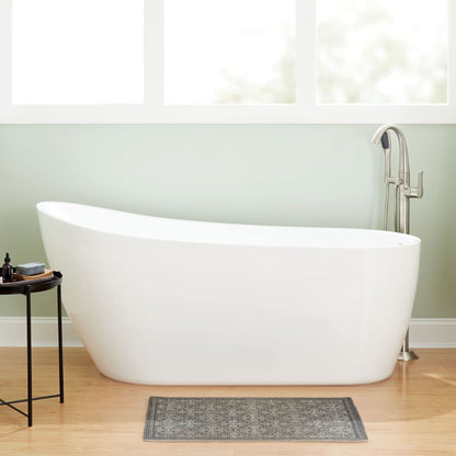 Signature Hardware 483535 Sheba 66" Acrylic Soaking Slipper Freestanding Tub with Integrated Drain and Overflow