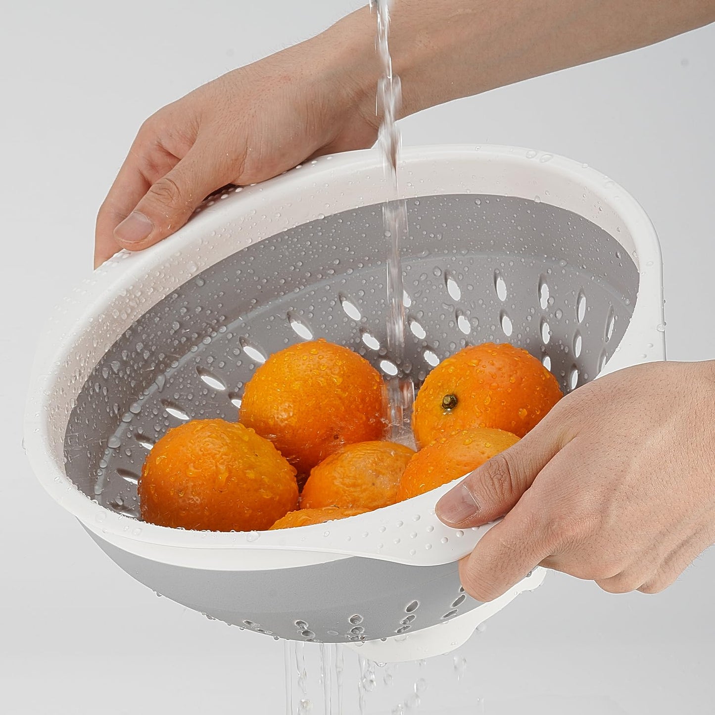 5 Quart Premium Collapsible Colander, BPA-Free Silicone Folding Strainer with Reinforced Handles, Space-Saving Modern Kitchen Drainer for Pasta, Produce & Everyday Cooking