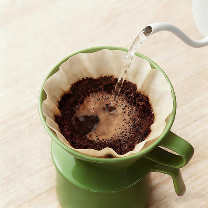 NBYHZLS Handmade Pour over Ceramic Coffee Dripper - Authentic Brewing Experience for Camping, Office, and Home (Dark Green)