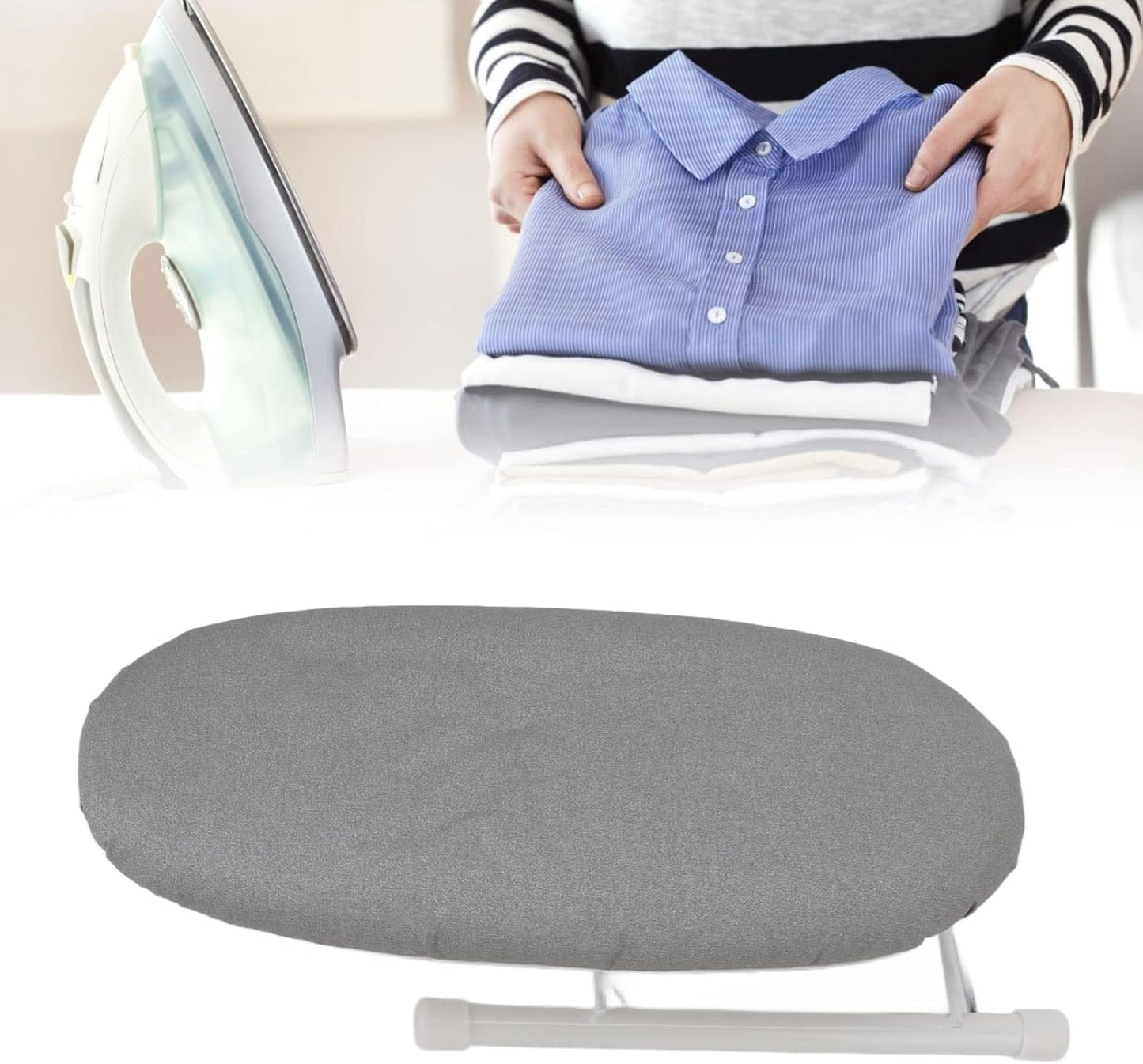 Small Ironing Board, Heat Resistant Mini Portable Foldable Tabletop Ironing Board for Home, Dorm, Sewing Craft - Grey