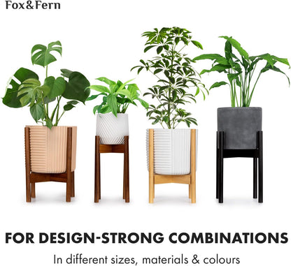 8 12 Inch 8, 9, 10, 11 12 Inch Fox & Fern Adjustable Plant Stand Indoor to Mid Century Bamboo Plant Stand