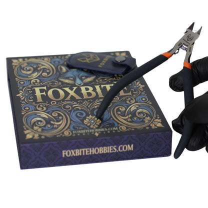 FOXBITE Precision Hobby Nippers – Ultra Sharp Sprue Cutter for Miniature Painting, D&D, Warhammer, Gundam Builders – Pro Model Kit Tools for Clean Plastic Cuts – Fine Tip Flush Cutter