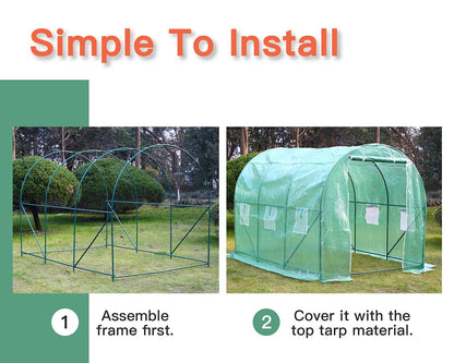 Greenhouse for Outdoors Greenhouse Walk-in Green House L10'xW7'xH7' Plastic Mini Greenhouse Kit Indoor Portable Greenhouse Plant Shelves Tomato Herb Canopy for Patio