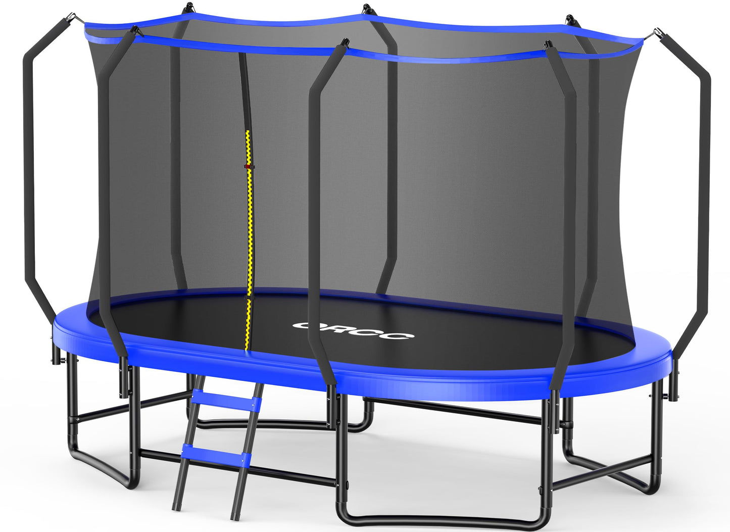 ORCC 8x13FT Oval Trampoline - Heavy Duty Kids & Gymnastics Trampoline with Reinforced Locking Bar, Outdoor Trampolines with Enclosure Net for Kids