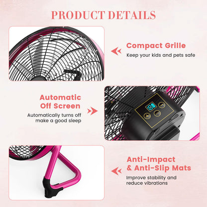 Micosong 18” Portable Battery Operated Fan, Rechargeable Cordless Camping Fan Outdoor, USB Output, 360° Tilt, 10~60h Runtime, Quiet, Wireless, Metal Blade, For Travel Gazebo Home Garage Gym RV Barn