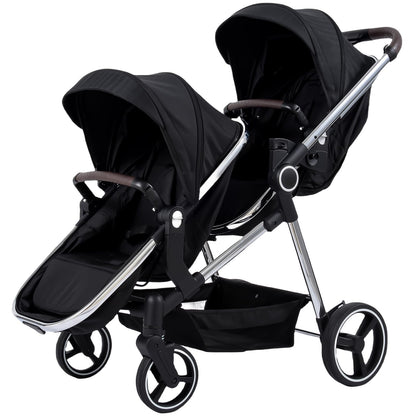 Double Stroller for Twins Infants and Toddlers, Foldable Tandem, Convertible Twin to Single Stroller, Compact Light Weight, Ages 0-3 Years