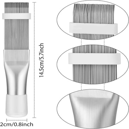 Air Conditioner Condenser Fin Comb Cleaner Kit, Stainless Steel Metal Fin Comb for Evaporator Radiator Repair