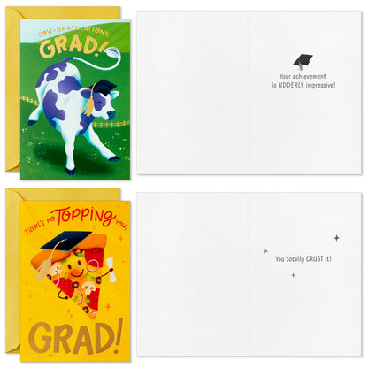 Hallmark Graduation Cards for Kids Bulk Assortment (36 Cards with Envelopes) Pizza, Nachos, Turtle, Cow, Donut for Preschool, Kindergarten, Elementary and More