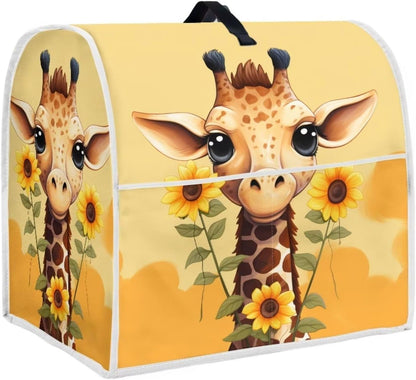 Upetstory Sunflower Giraffe Stand Mixer Cover, Compatible with Kitchen 6 & 8 Quart Bowl Lift, Dustproof with Pockets