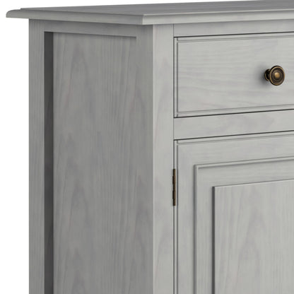 SIMPLIHOME Connaught 40-inch Wide Solid Wood Storage Cabinet in Fog Grey for Entryway, Living Room, Organizer for Hats, Gloves, Shoes, Keys, Slim Design, Traditional Style