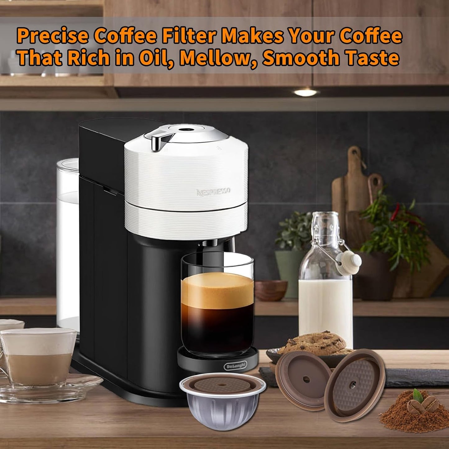 Refillable Vertuo Coffee Capsules Discs, 2 Pcs Reusable Coffee Capsule Lid for Vertuoline & Vertuo Pods