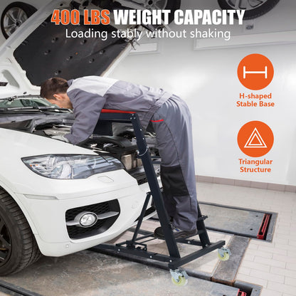 THDUGG Large Topside Creeper 48"-76" Height Range, 400 LBS Capacity Automotive Creeper Top Side Creeper Foldable Car Creeper with 4 Caster Wheels and Padded Deck for Auto Repair Maintenance