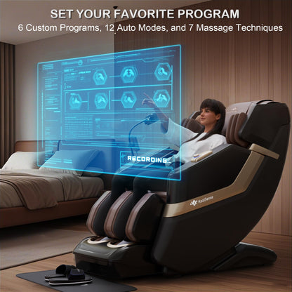 KoziSense KZ-313 2026 Heated Jade Roller Massage Chair Full Body, Deep Zero Gravity SL-Track with Heat, 12 Auto Modes, 6 Custom Programs, Backlit Touch Screen, Voice Control, Wireless Charger