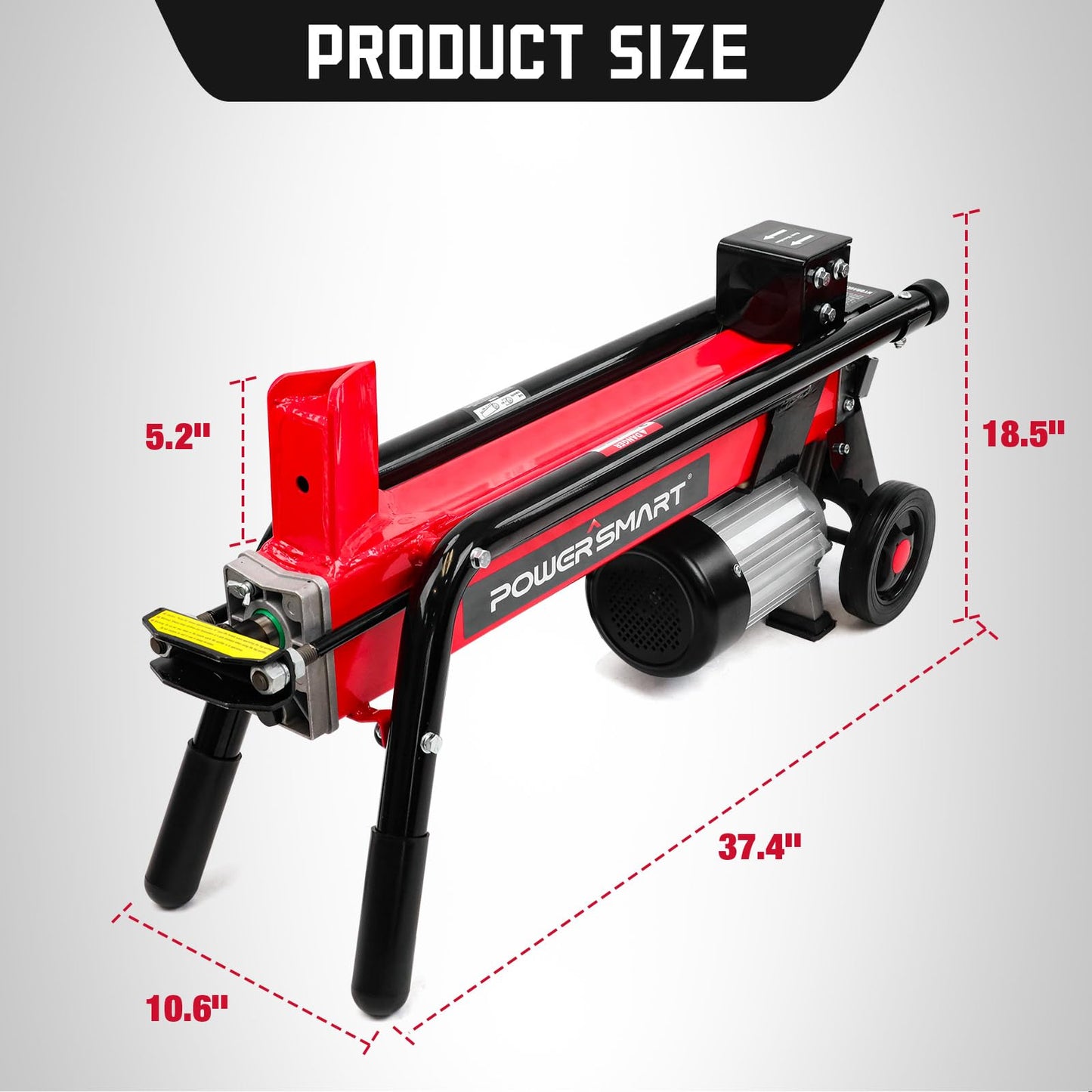 PowerSmart Electric Log Splitter 7-Ton, Wood Splitter with 3500 Motor Speed, 15 Amp, Horizontal Full Beam Design and Steel Wedge for Firewood & Kindling Cutting