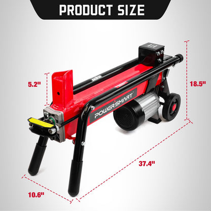 PowerSmart Electric Log Splitter 7-Ton, Wood Splitter with 3500 Motor Speed, 15 Amp, Horizontal Full Beam Design and Steel Wedge for Firewood & Kindling Cutting