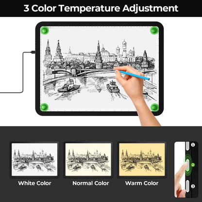 Zocelight A3 Diamond Art Light Board, 16.77×13.35inchs Light Pad,6000 Lux Super Bright Light Box for Tracing,Side Button Design,Magnet Light Table for Diamond Painting,Sketching,Weeding Vinyl(Black)