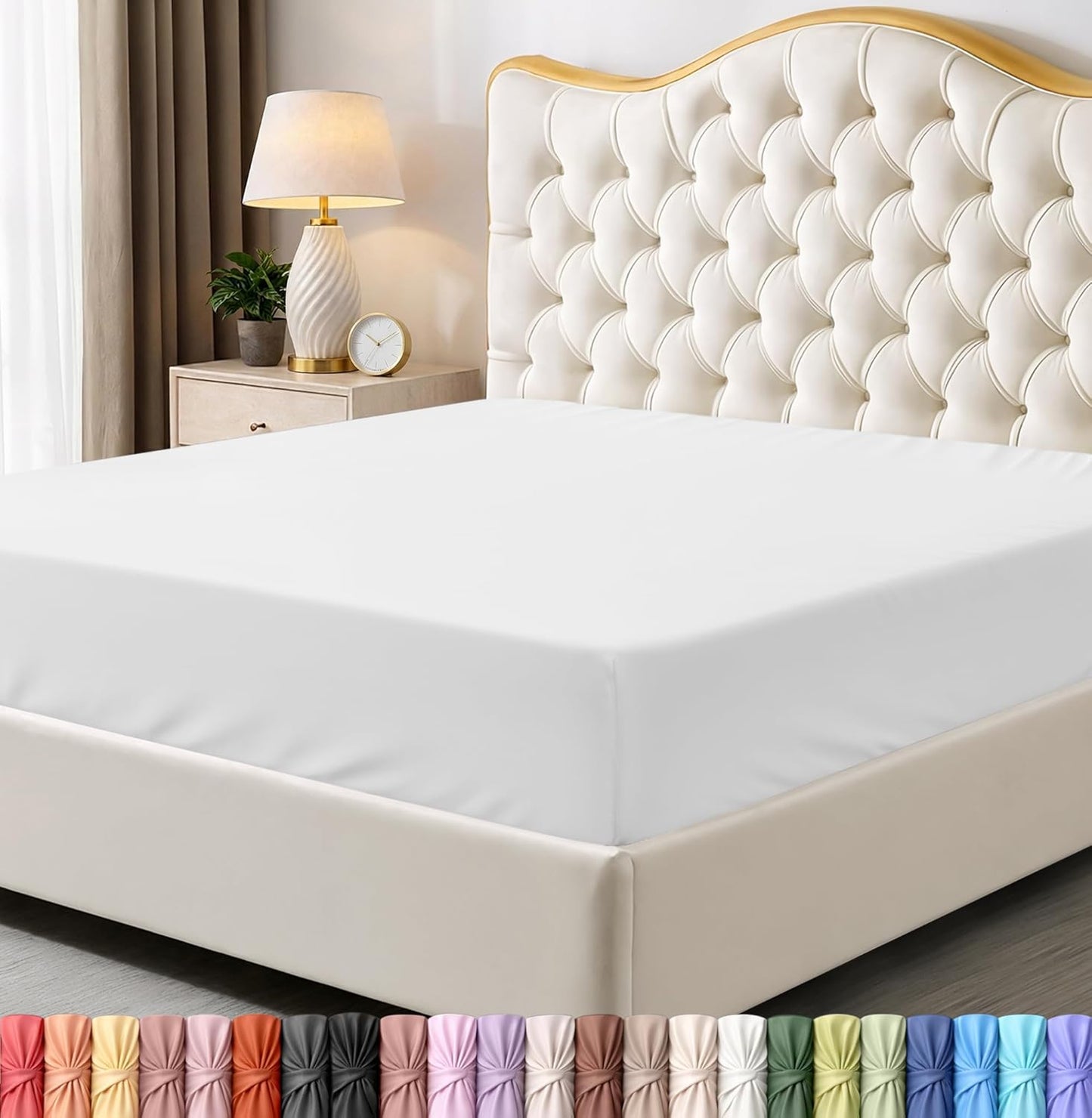 '-1 Utopia Bedding King Fitted Sheet - Bottom Sheet - Deep Pocket - Comfy Microfiber - Easy Care Fitted Sheet Only