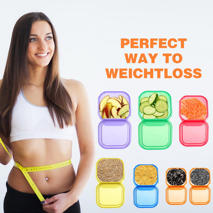 28 Pcs Portion Control Container Kit,21 Day Fix Containers And Food Plan,Multicolor Coded Containers,Meal Prep System Storage Containers,BPA Free Weight Loss Food Containers For Double Diet Plan