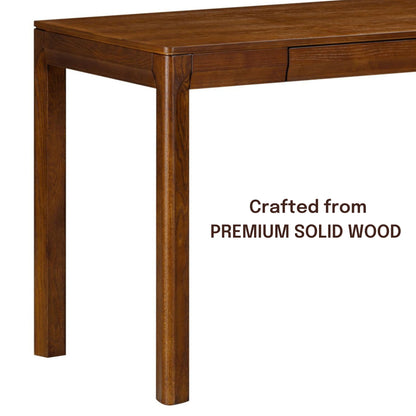 NTC Flow Modern Wooden Rectangle Desk Table with Hidden Drawer – Waterproof & Heat Resistant, Dark Walnut