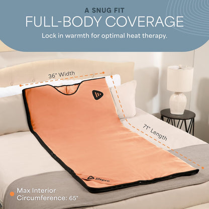 LifePro RejuvaWrap Infrared Sauna Blanket — Portable Sauna Bag with 9 Temp Levels Low EMF Far Infrared Heating — At Home Full Body Rejuvenation & Relaxation