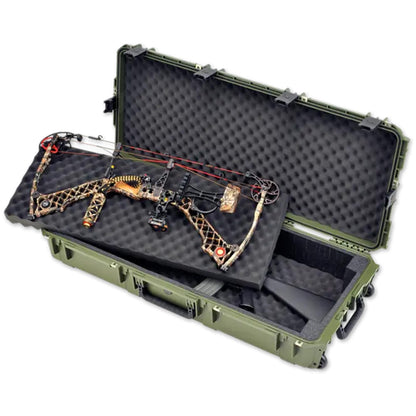 SKB Cases Waterproof Double Bow/Short Case - OD Green, Durable Transport Solution with Inline Wheels, Secure & Protective, 40x16x5.5 Inches