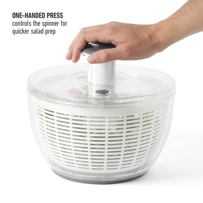 Calphalon Aero 6.3 Qt Salad Spinner, Fruit Wahser, Fruit Washing Bowl with Strainer, Vegertable Cleaner, Salad Cleaner, Lettuce Washer