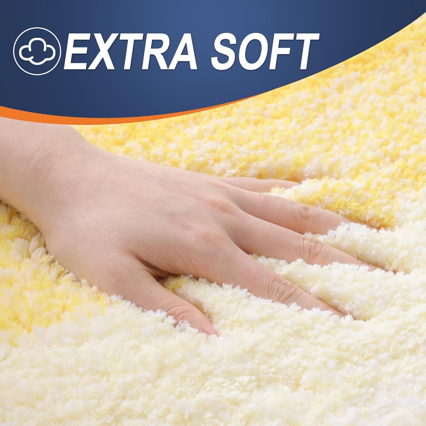 OLANLY Large Bathroom Rug Mat - Extra Soft Microfiber, Quick Dry & Machine Washable | 54x24, Yellow