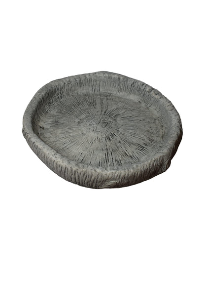 Solid Rock Stoneworks Tiny Fancy Squirrel/Wood Birdbath- Pre Aged- 24" Tall x 17" Dia