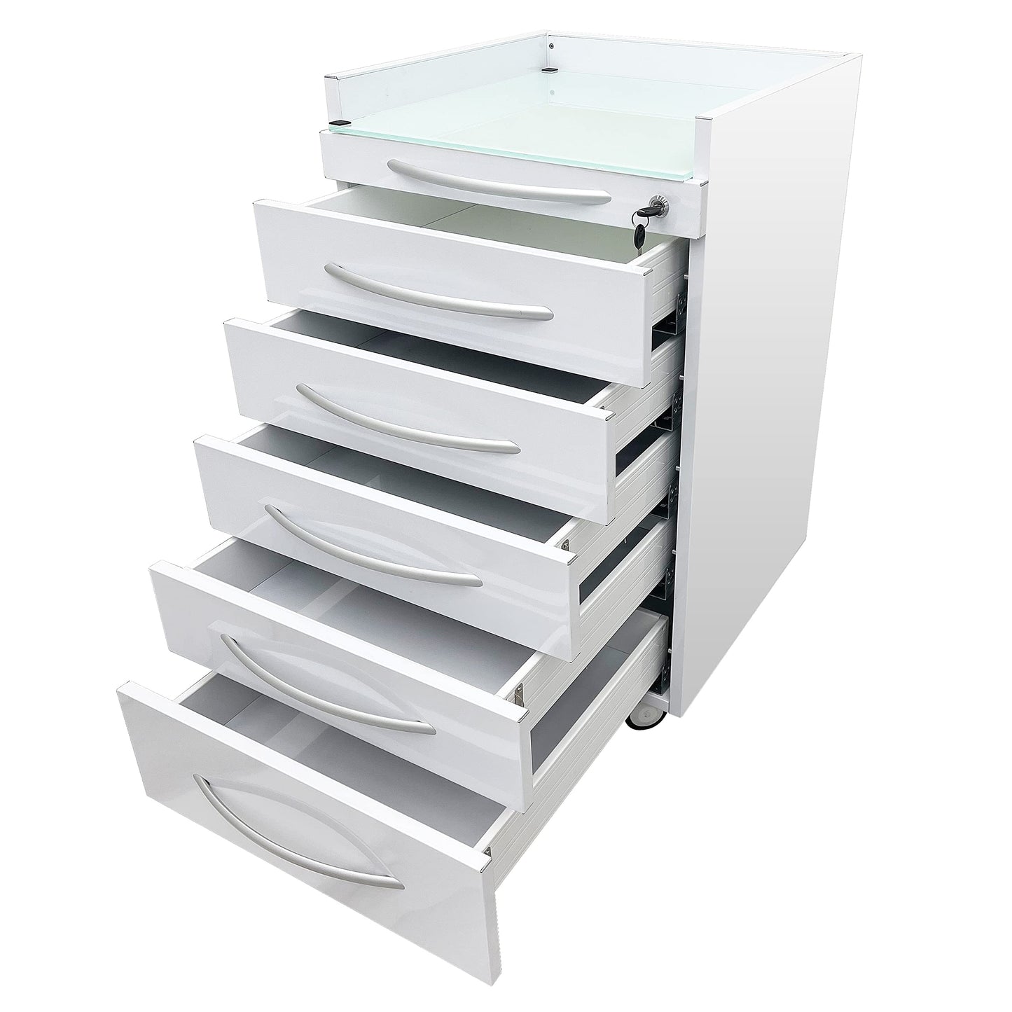 EQCOTWEA Vertical Mobile Dental Cart with Lock 5-Drawer Stainless Steel Medical Storage Cabinet on Rolling Wheels with Brakes Portable Utility Cart for Dental Assistant Hospital Clinic Office Home Use