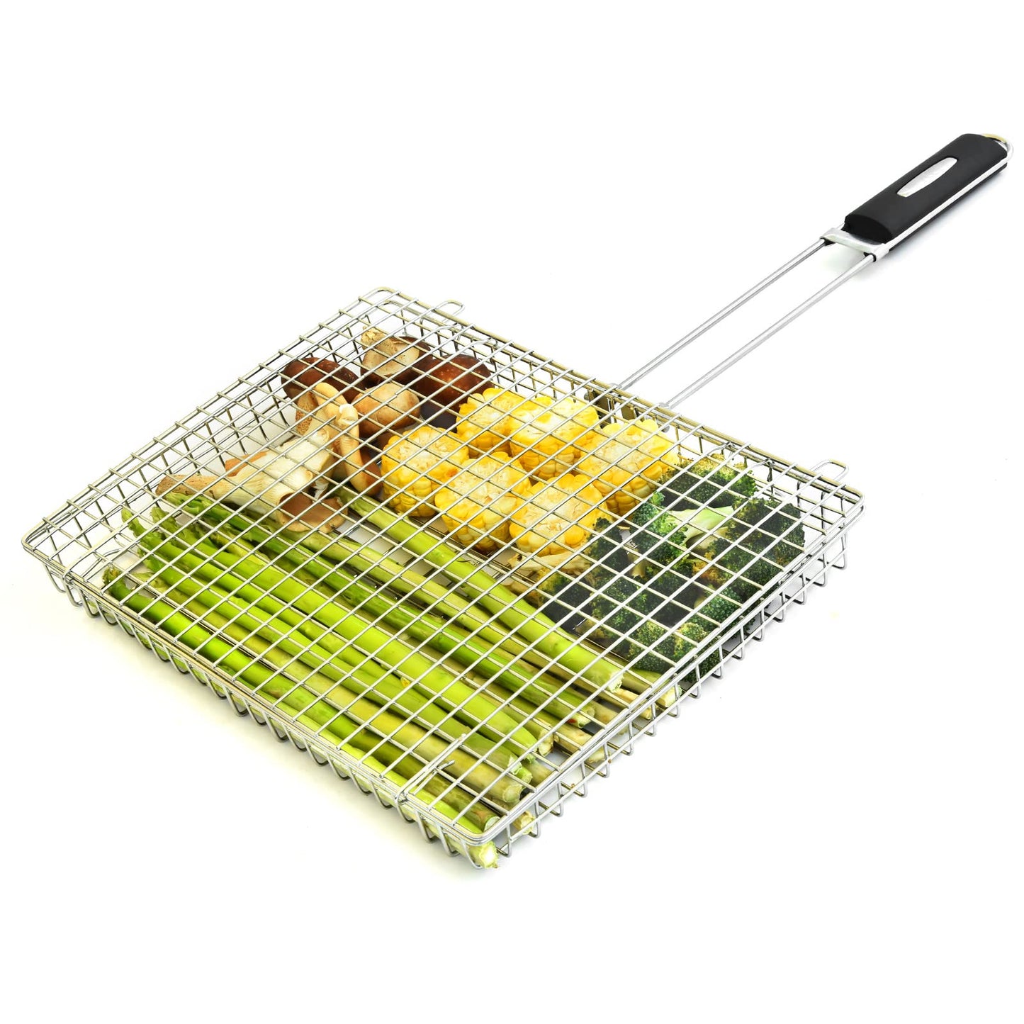 Grill Basket Extra Large,Grill Accessories for Outdoor Grill,Grilling Gifts for Men,Fish Grill Basket, Shrimp Vegetable, Veggie, Barbecue BBQ Rack, Camping Cooking, Unique Detachable Handle