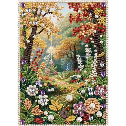 antor DIY Pearl Diamond Painting Kit Garden Landscape Design, Pearl Diamond Art Kits for Adults Beginners, Special Shaped Crystal Rhinestones Painting Kits for Home Wall Decor, 11.81×15.75 Inch
