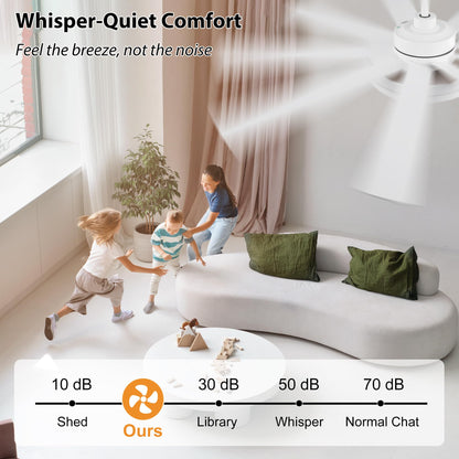 WINGBO 60" Ceiling Fan with Light - Large LED Dimmable Light, 6-Speed Remote Control, Reversible DC Motor, Modern Ceiling Fan 9 Blades for Bedroom, Living Room, Indoor Outdoor White and Oak