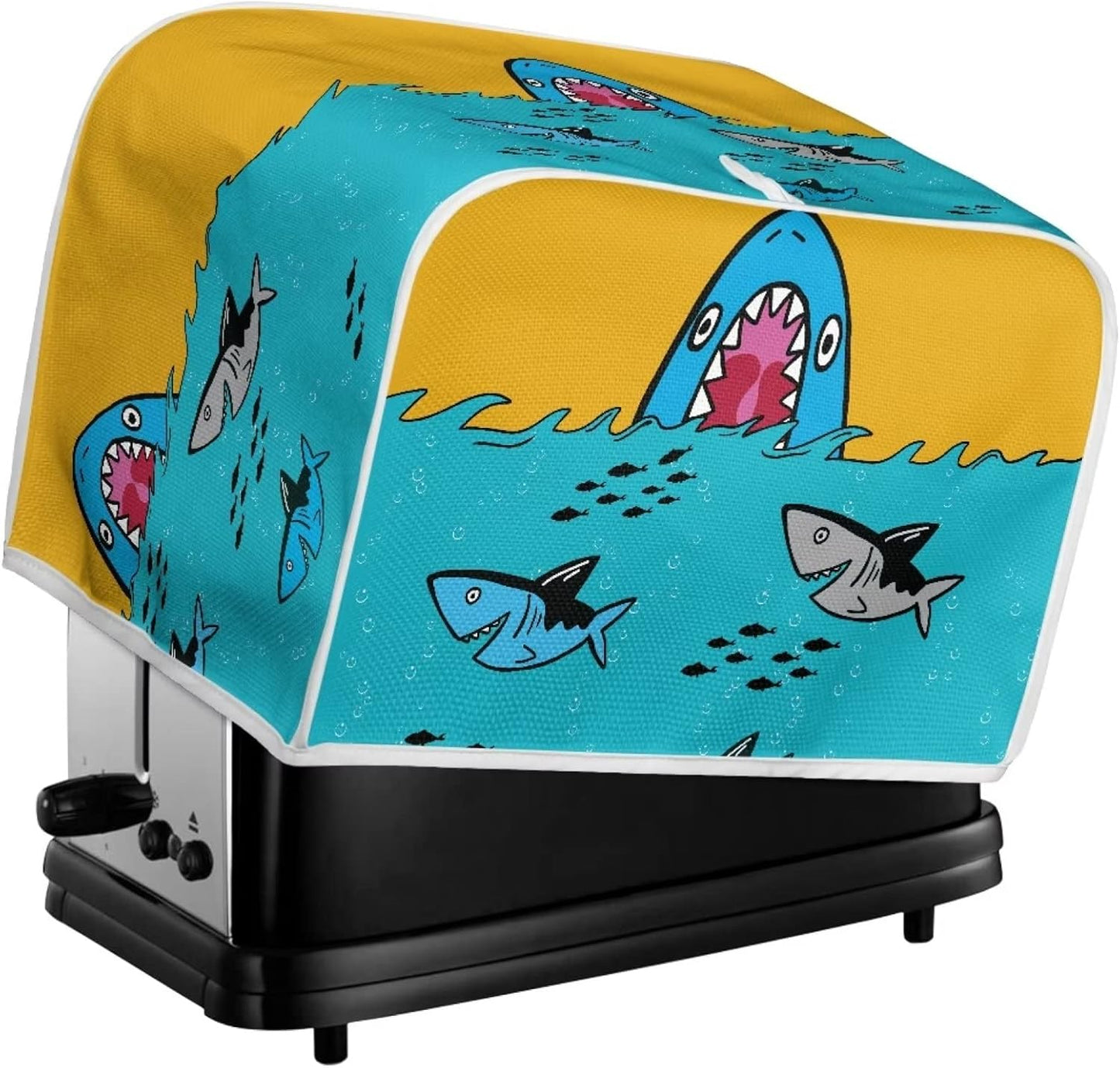 Sharks Toaster Cover for 4 Slice, Dust and Fingerprint Protection for Long Slot Toasters