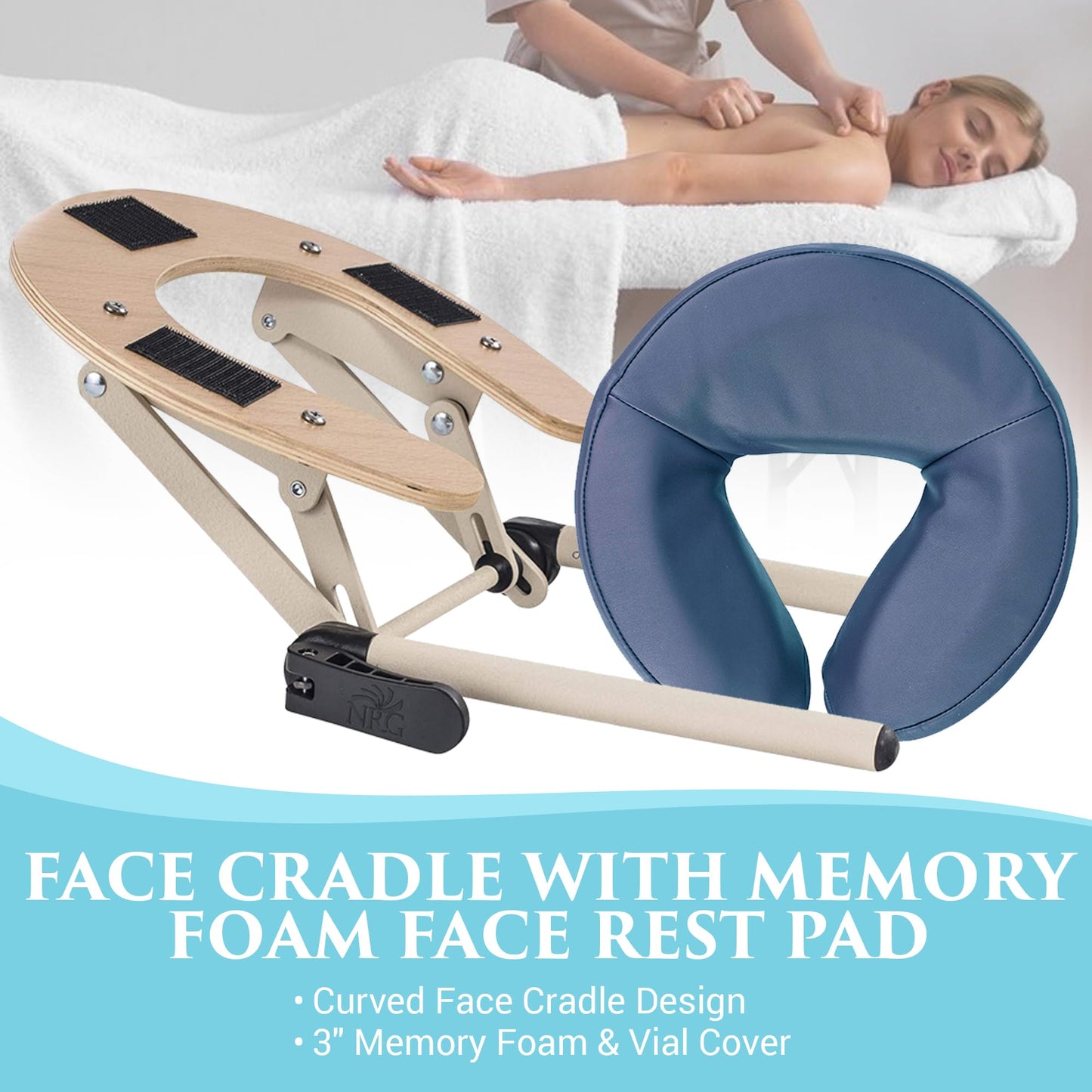 NRG Karma Portable Massage Table Package Agate - Folding Massage Bed Lightweight Massage Table - Professional Massage Table Spa Bed, Face Cradle, Double Wheel Knobs & Carrying Case