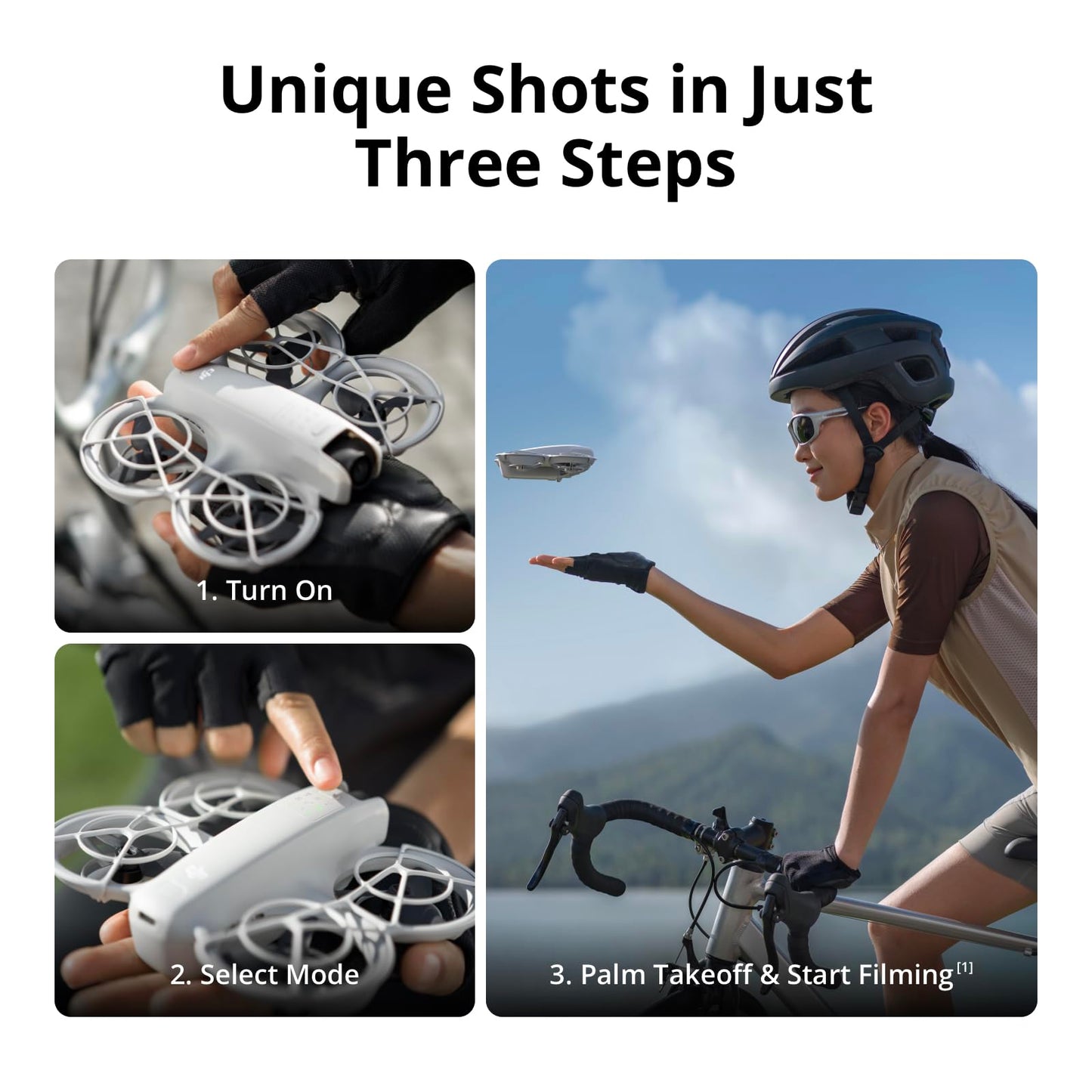 DJI Neo Three-Battery Combo, Mini Drone with 4K UHD Camera for Adults, 135g Self Flying Drone that Follows You, Palm Takeoff, Subject Tracking, QuickShots, Stabilized Video (Controller-Free)