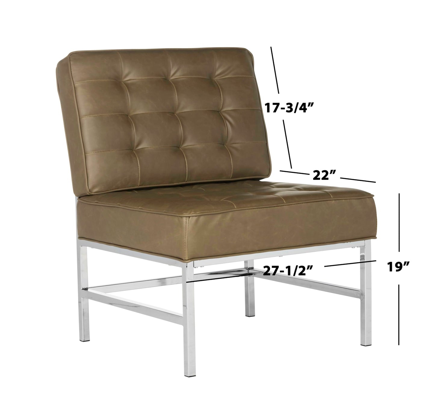 SAFAVIEH Home Collection Ansel Antique Taupe Faux Leather Accent Chair