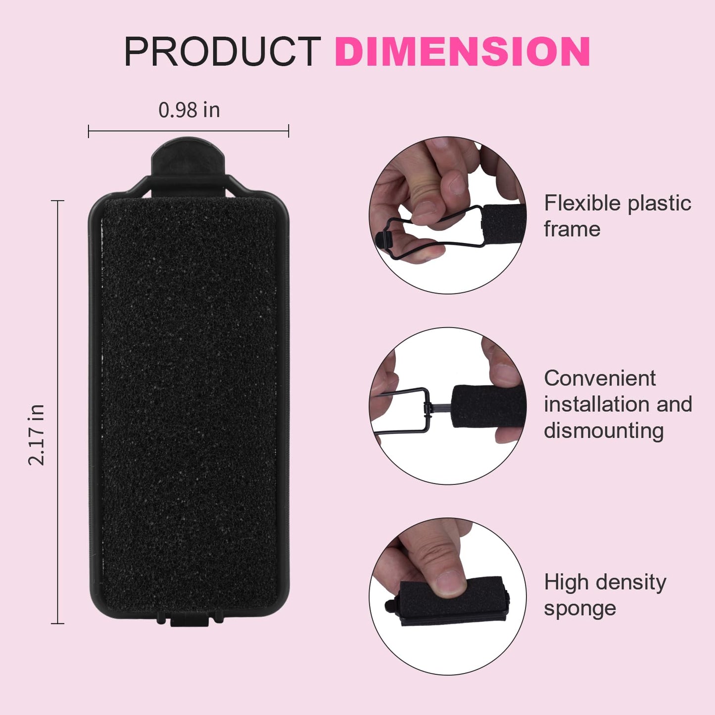 36 Pieces Foam Sponge Hair Rollers - Soft Sleeping Flexible Styling Curlers for Hair Styling (Pink)