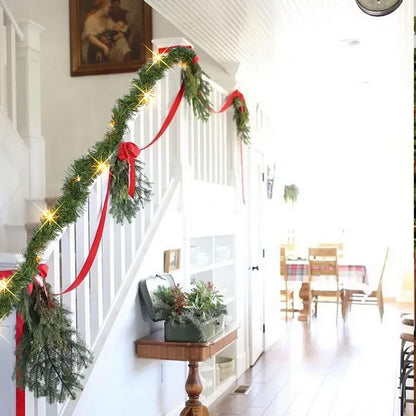 14.8 50 Nerosun FT Artificial Christmas Garland, Pre-Lit LED Mini String Lights Battery Operated Xmas Garland for Home