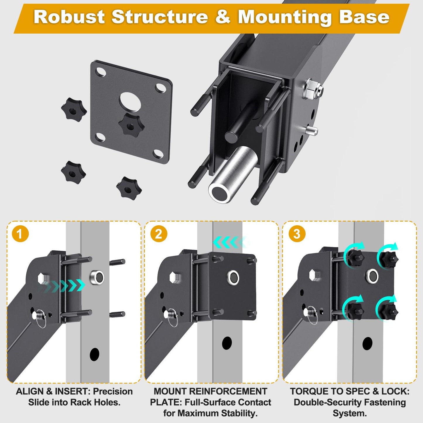 Kipika Power Rack Jammer Arms - Adjustable Height & Angle Lever Arm System for 2x2 Power Cages with 5/8" or 1" Holes - Fits 2-Inch Olympic Plates - 1 Pair (‎for 2" x 2" Racks with 5/8" or 1" Holes)