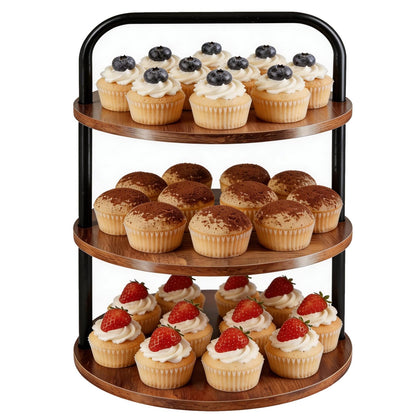 Wooden Cupcake Stand, 3 Tier Large Cupcake Tower Stand 50 Cupcakes, Dessert Stand Display for Party, Wedding, Birthday, Halloween, Farmhouse Decor