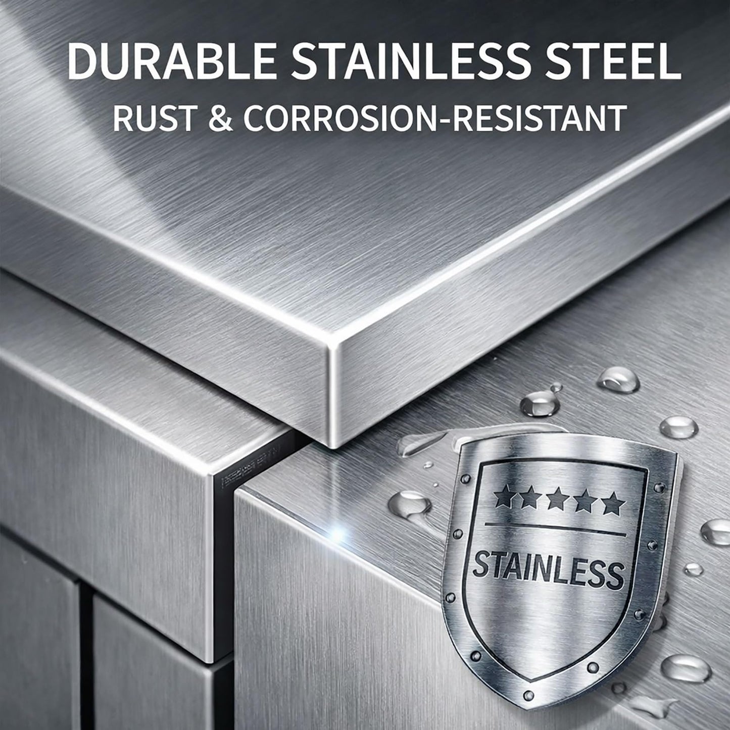 Stainless Steel Work Table, 39 in/42 in Commercial Food Prep Worktable, Heavy Duty Prep Worktable, Kitchen Cabinet Work Benches for Garage Restaurant, Home and Hotel(100x60x80cm/39.3x23.6x31.4in)