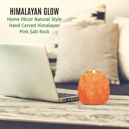Himalayan Glow Hand Carved Himalayan Salt Candle Holders - Home Decor Night Light