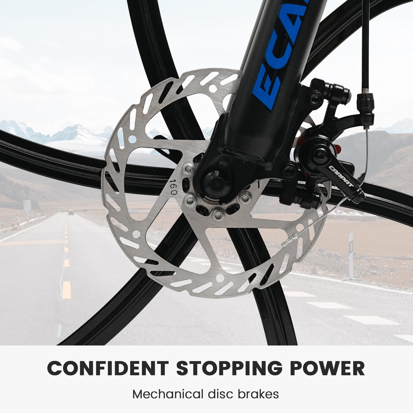 Ecarpat Full Suspension Mountain Bike 26 Inch Wheel, 21 Speed Mountain Bicycle with High-Carbon Steel and Dual Disc Brakes, Outdoor Cycling MTB Bike for Men Adult, Black